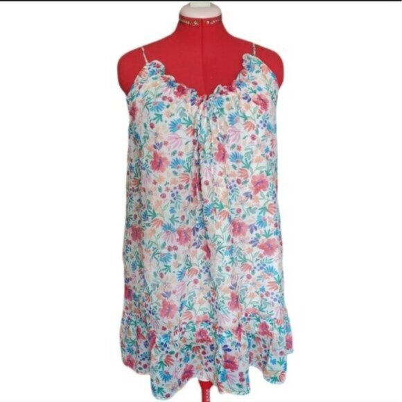 Sézane Sido Liberty Silk-blend Floral Babydoll Dress Size 44 (US 12) - Picture 3 of 11